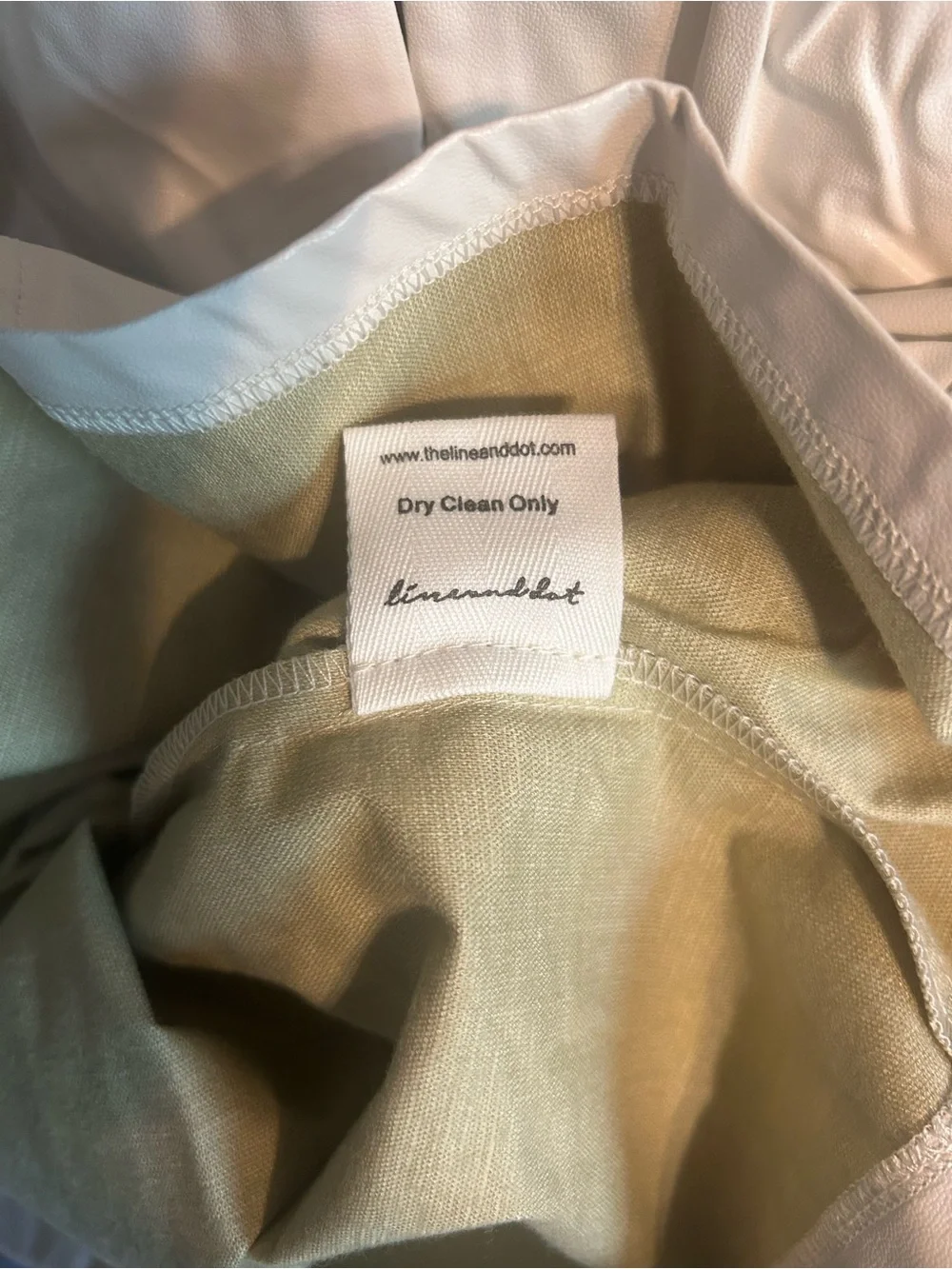 Vegan Leather Line & Dot Cream Long Sleeve Blouse Sz S NWT Anthropologie - Picture 6 of 8